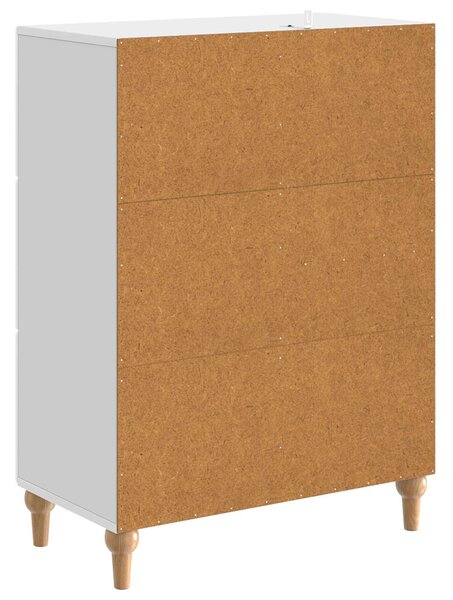 VidaXL Széf fiókkal Magasfényű Fehér 66 x 34,5 x 90 cm Szerelt Fa