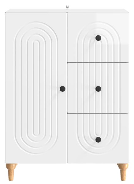 VidaXL Széf fiókkal Magasfényű Fehér 66 x 34,5 x 90 cm Szerelt Fa