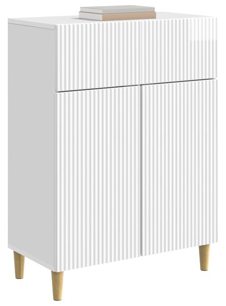 VidaXL Széf fiókkal Magasfényű Fehér 66 x 34,5 x 90 cm Szerelt Fa