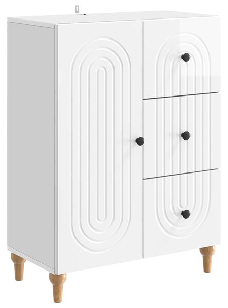 VidaXL Széf fiókkal Magasfényű Fehér 66 x 34,5 x 90 cm Szerelt Fa