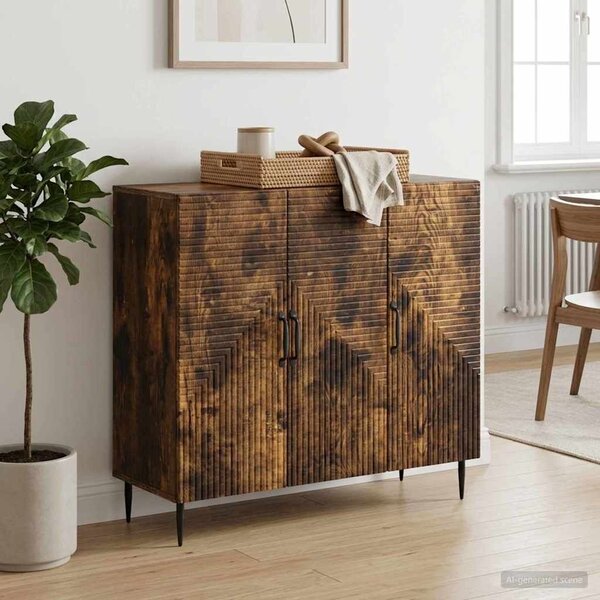 VidaXL Széf Füstös Tölgy 89 x 34,5 x 80 cm Szerelt Fa