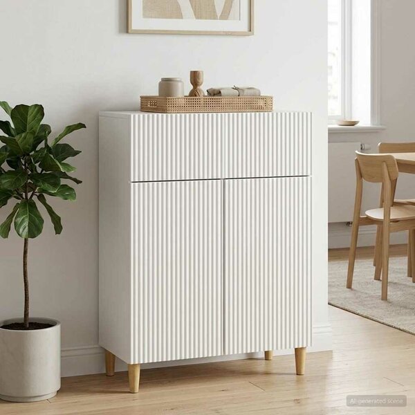 VidaXL Széf fiókkal Magasfényű Fehér 66 x 34,5 x 90 cm Szerelt Fa