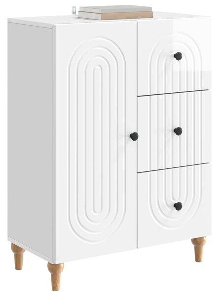 VidaXL Széf fiókkal Magasfényű Fehér 66 x 34,5 x 90 cm Szerelt Fa