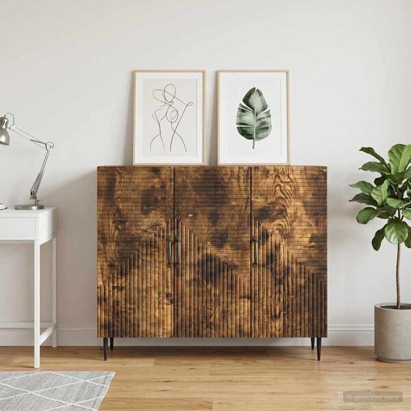 VidaXL Széf Füstös Tölgy 89 x 34,5 x 80 cm Szerelt Fa