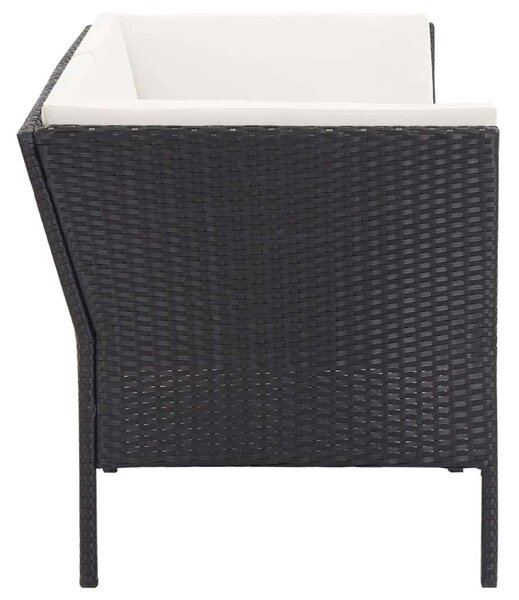 VidaXL Polyrattan Kerti Bútorszett - 6 részes - Fekete