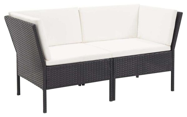 VidaXL Polyrattan Kerti Bútorszett - 6 részes - Fekete