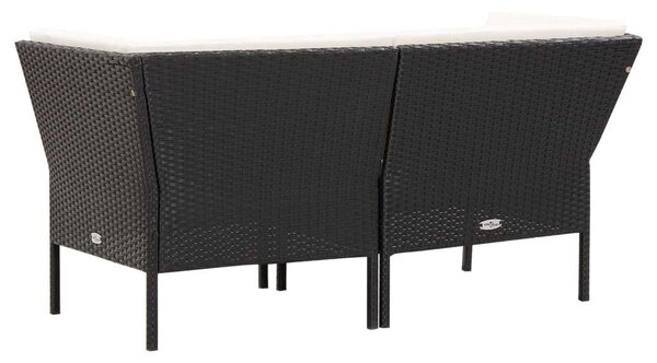 VidaXL Polyrattan Kerti Bútorszett - 6 részes - Fekete
