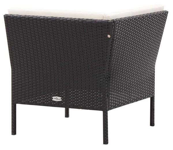 VidaXL Polyrattan Kerti Bútorszett - 6 részes - Fekete
