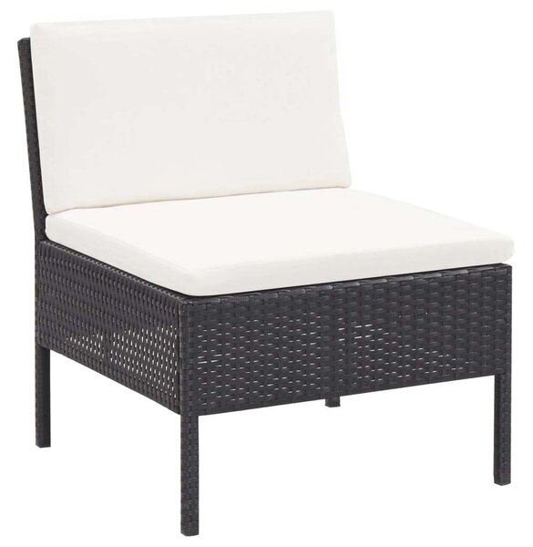 VidaXL Polyrattan Kerti Bútorszett - 6 részes - Fekete