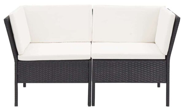 VidaXL Polyrattan Kerti Bútorszett - 6 részes - Fekete