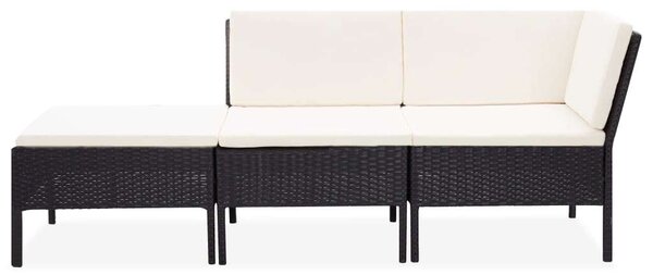 VidaXL Polyrattan Kerti Ülőgarnitúra - 3 részes