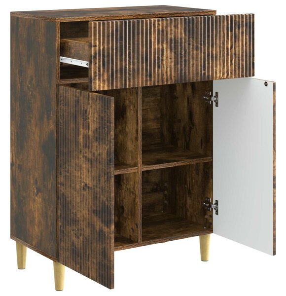 VidaXL Széf fiókkal Füstös Tölgy 66 x 34,5 x 90 cm Szerelt Fa