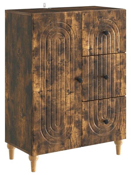 VidaXL Széf fiókkal Füstös Tölgy 66 x 34,5 x 90 cm Szerelt Fa