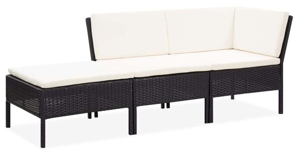 VidaXL Polyrattan Kerti Ülőgarnitúra - 3 részes
