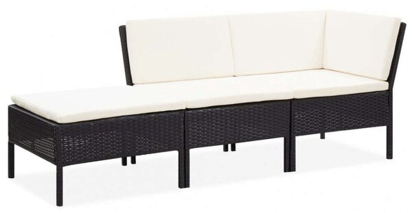 VidaXL Polyrattan Kerti Ülőgarnitúra - 3 részes