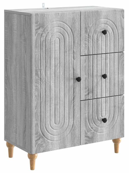 VidaXL Széf fiókkal Szürke Sonoma 66 x 34,5 x 90 cm Szerelt Fa
