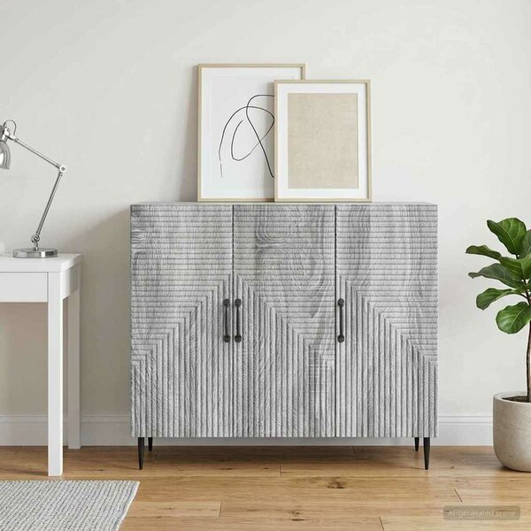VidaXL Széf Szürke Sonoma 89 x 34,5 x 80 cm Szerelt Fa