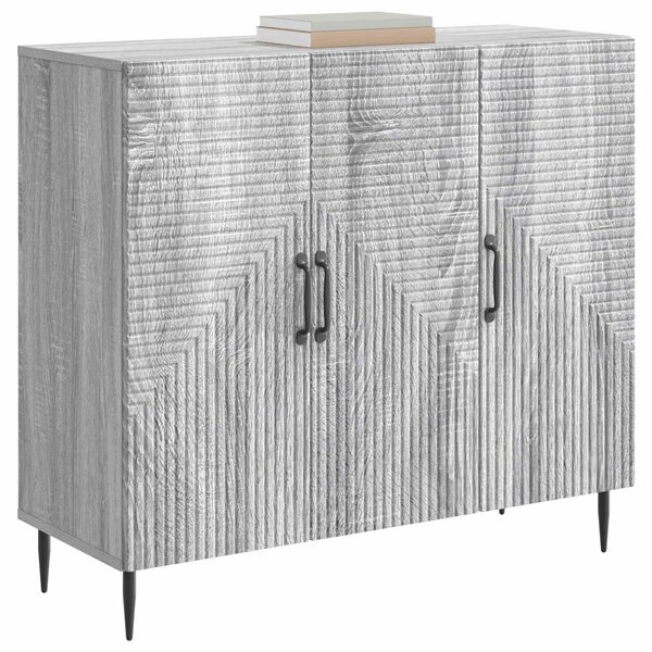 VidaXL Széf Szürke Sonoma 89 x 34,5 x 80 cm Szerelt Fa