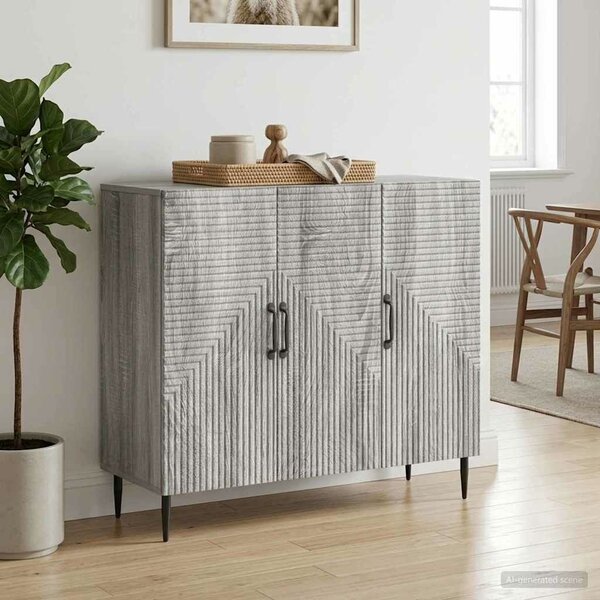 VidaXL Széf Szürke Sonoma 89 x 34,5 x 80 cm Szerelt Fa