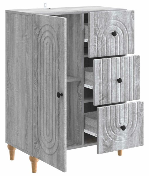 VidaXL Széf fiókkal Szürke Sonoma 66 x 34,5 x 90 cm Szerelt Fa