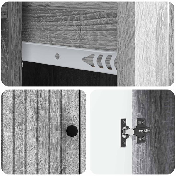 VidaXL Széf fiókkal Szürke Sonoma 66 x 34,5 x 90 cm Szerelt Fa