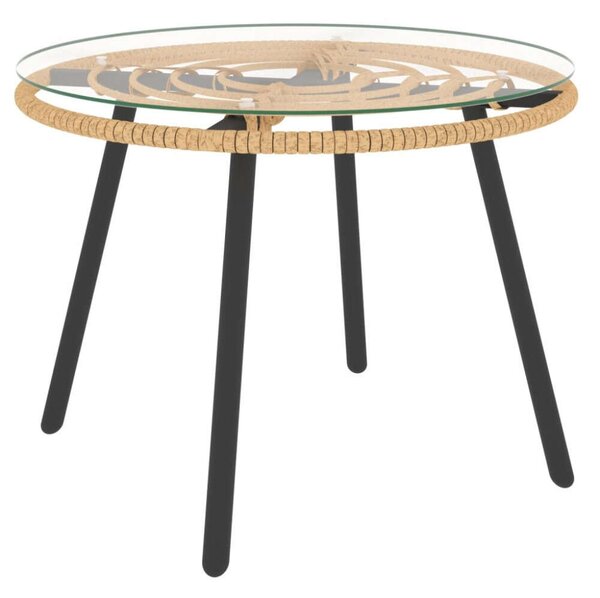 VidaXL 3 részes polyrattan kerti ülőgarnitúra sötétszürke párnákkal