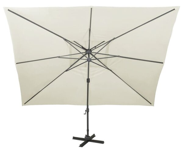VidaXL homokszínű dupla tetejű konzolos napernyő 400 x 300 cm