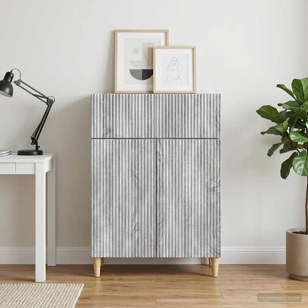 VidaXL Széf fiókkal Szürke Sonoma 66 x 34,5 x 90 cm Szerelt Fa
