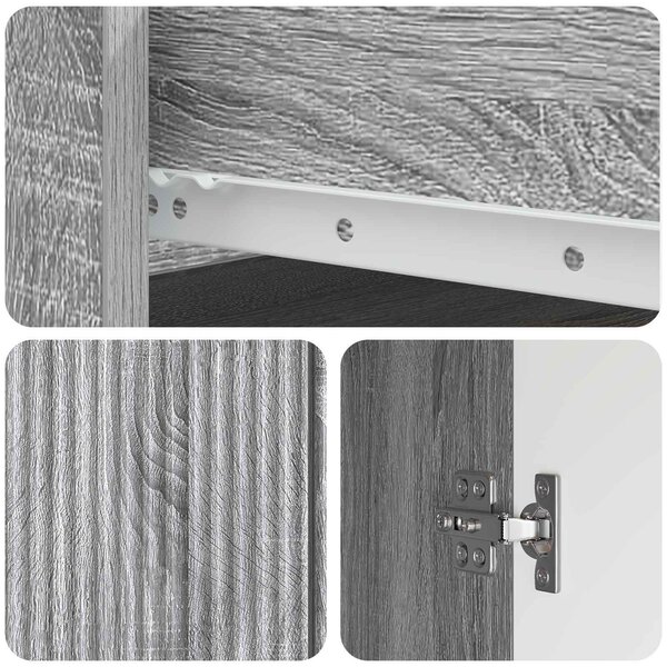VidaXL Széf fiókkal Szürke Sonoma 66 x 34,5 x 90 cm Szerelt Fa
