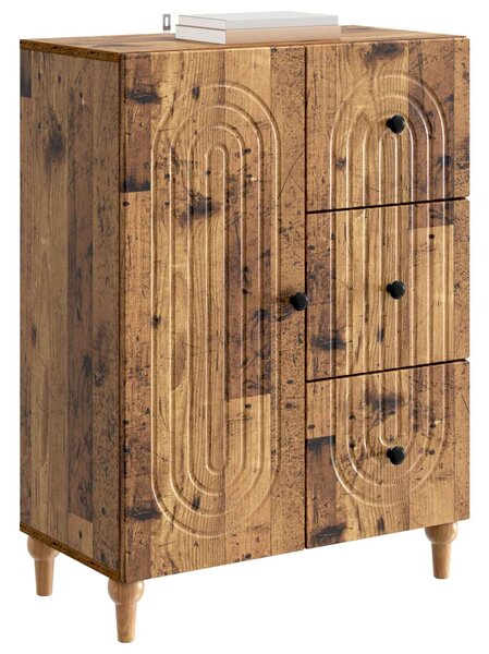 VidaXL Széf fiókkal Antik Fa 66 x 34,5 x 90 cm Szerelt Fa