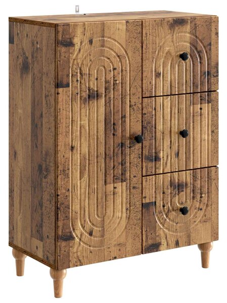 VidaXL Széf fiókkal Antik Fa 66 x 34,5 x 90 cm Szerelt Fa