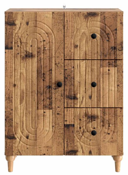 VidaXL Széf fiókkal Antik Fa 66 x 34,5 x 90 cm Szerelt Fa