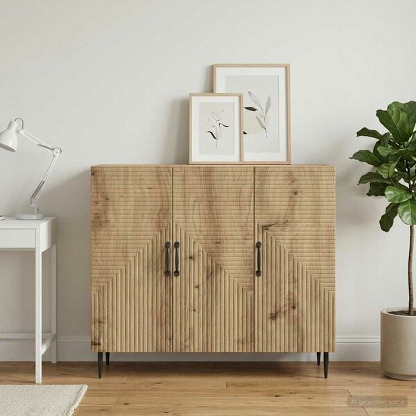 VidaXL Széf Kézműves Tölgy 89 x 34,5 x 80 cm Szerelt Fa