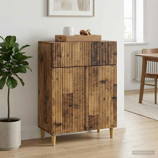 VidaXL Széf fiókkal Antik Fa 66 x 34,5 x 90 cm Szerelt Fa