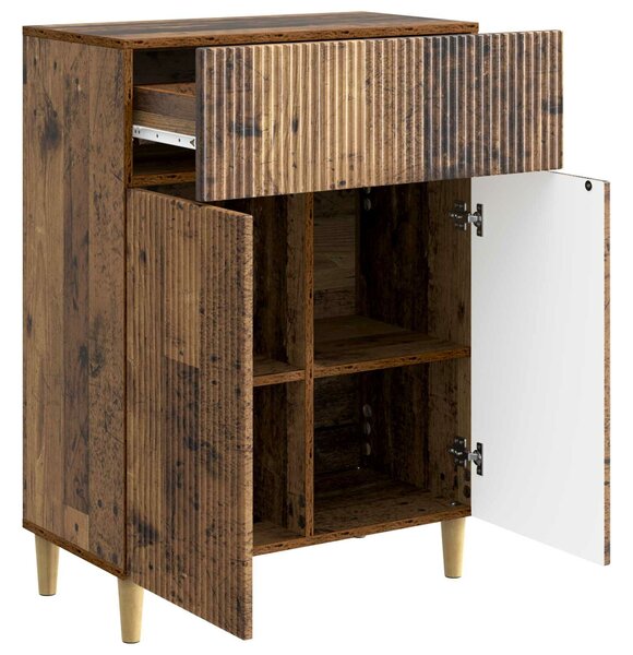 VidaXL Széf fiókkal Antik Fa 66 x 34,5 x 90 cm Szerelt Fa