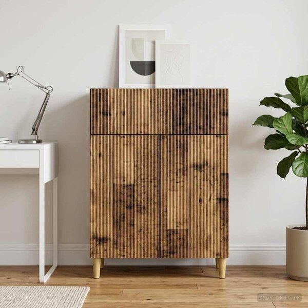 VidaXL Széf fiókkal Antik Fa 66 x 34,5 x 90 cm Szerelt Fa