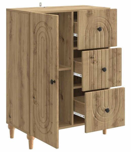 VidaXL Széf Kézműves Tölgy 66 x 34,5 x 90 cm Szerelt Fa