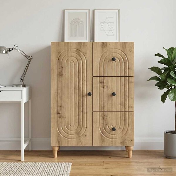 VidaXL Széf Kézműves Tölgy 66 x 34,5 x 90 cm Szerelt Fa