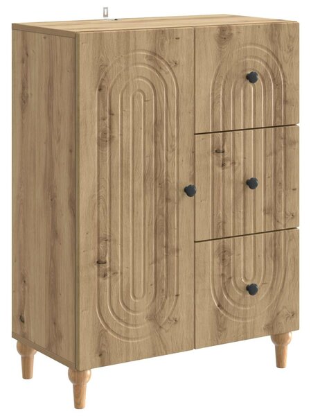 VidaXL Széf Kézműves Tölgy 66 x 34,5 x 90 cm Szerelt Fa