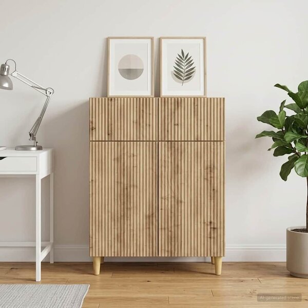 VidaXL Széf Kézműves Tölgy 66 x 34,5 x 90 cm Szerelt Fa