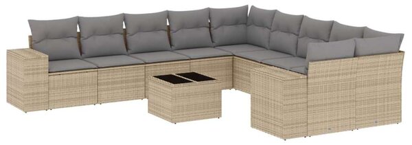 VidaXL Polyrattan Kerti Ülőgarnitúra - 11 részes - Bézs