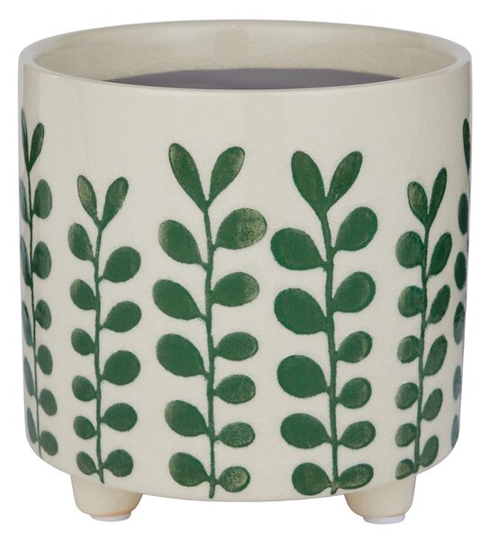 NEW DELFT kaspó, Ø 13,5 cm, zöld virágos
