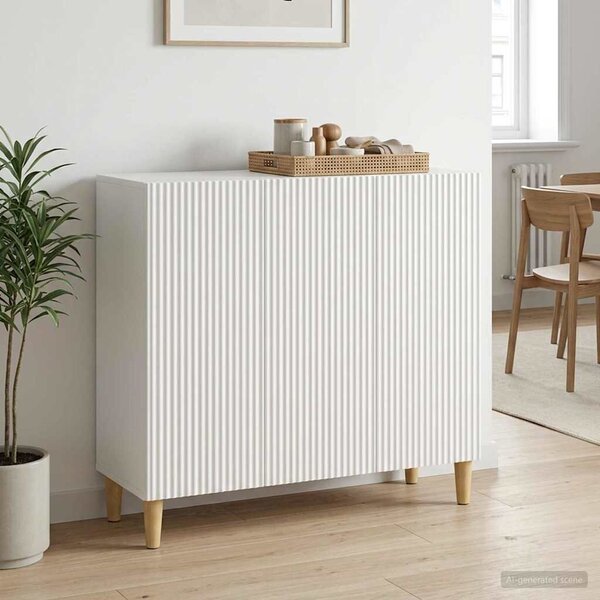 VidaXL Széf Fehér 89 x 34,5 x 80 cm Szerelt Fa