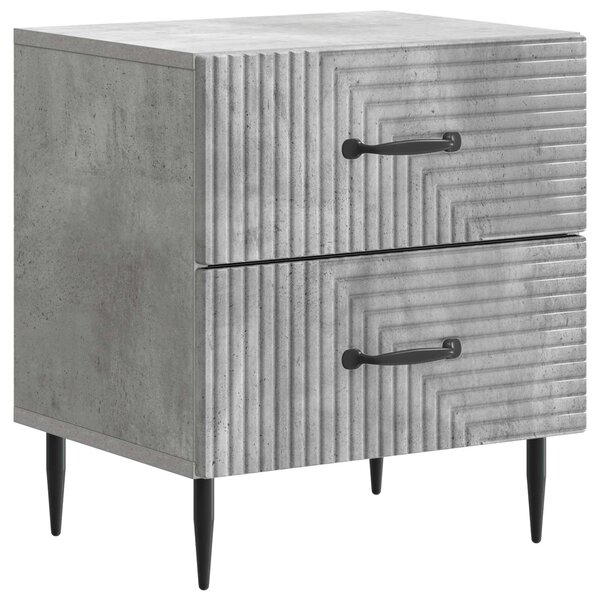VidaXL Éjjeliszekrény 2 pcs Betonszürke 43 x 34,5 x 47,5 cm Szerelt Fa