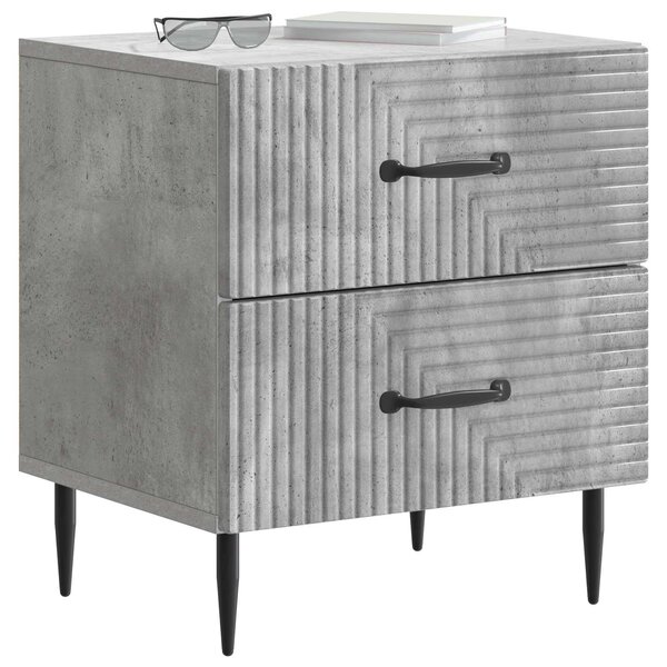 VidaXL Éjjeliszekrény 2 pcs Betonszürke 43 x 34,5 x 47,5 cm Szerelt Fa