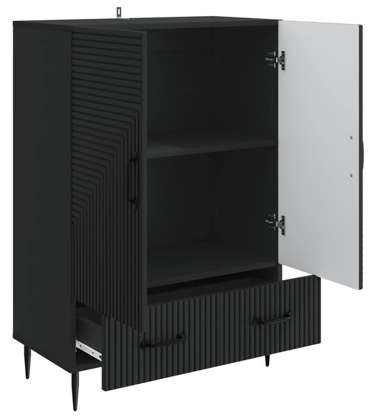 VidaXL Széf fiókkal Fekete 66 x 34,5 x 95 cm Szerelt Fa