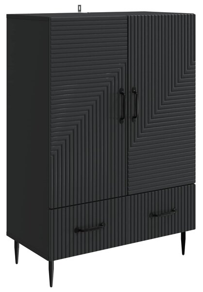 VidaXL Széf fiókkal Fekete 66 x 34,5 x 95 cm Szerelt Fa