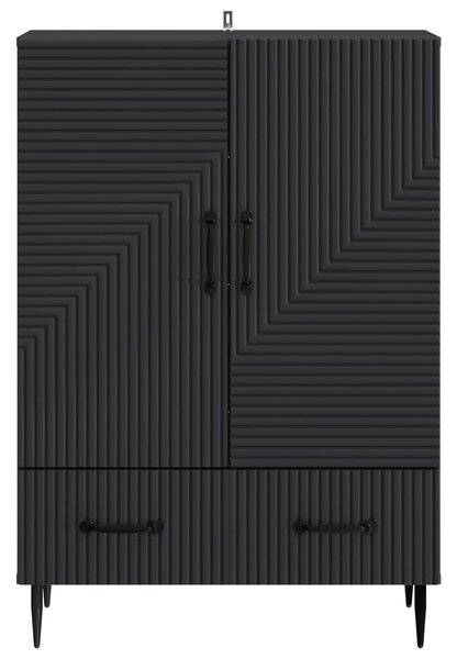 VidaXL Széf fiókkal Fekete 66 x 34,5 x 95 cm Szerelt Fa