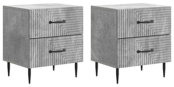 VidaXL Éjjeliszekrény 2 pcs Betonszürke 43 x 34,5 x 47,5 cm Szerelt Fa