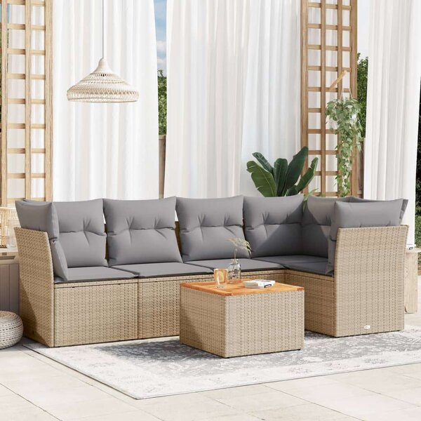 Polyrattan Kerti Ülőgarnitúra - 6 részes szett